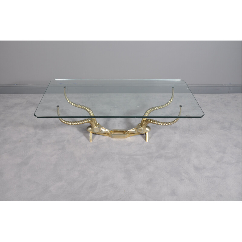 Vintage Antelope Horn Coffee Table by Dikran Khoubesserian for Fondica France,1960s