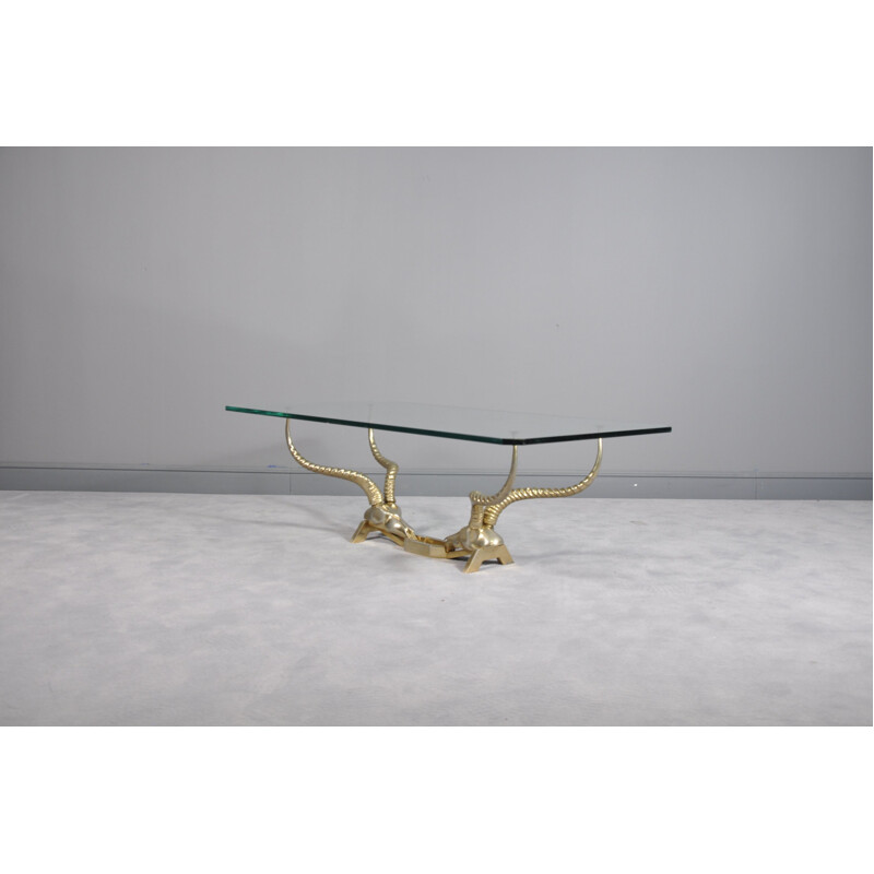 Vintage Antelope Horn Coffee Table by Dikran Khoubesserian for Fondica France,1960s