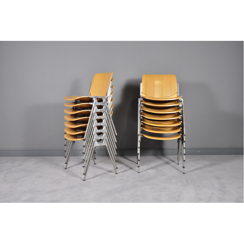 Vintage Stacking Dining Chairs Model DSC-106 by Giancarlo Piretti for Anonima Castelli, 1970s