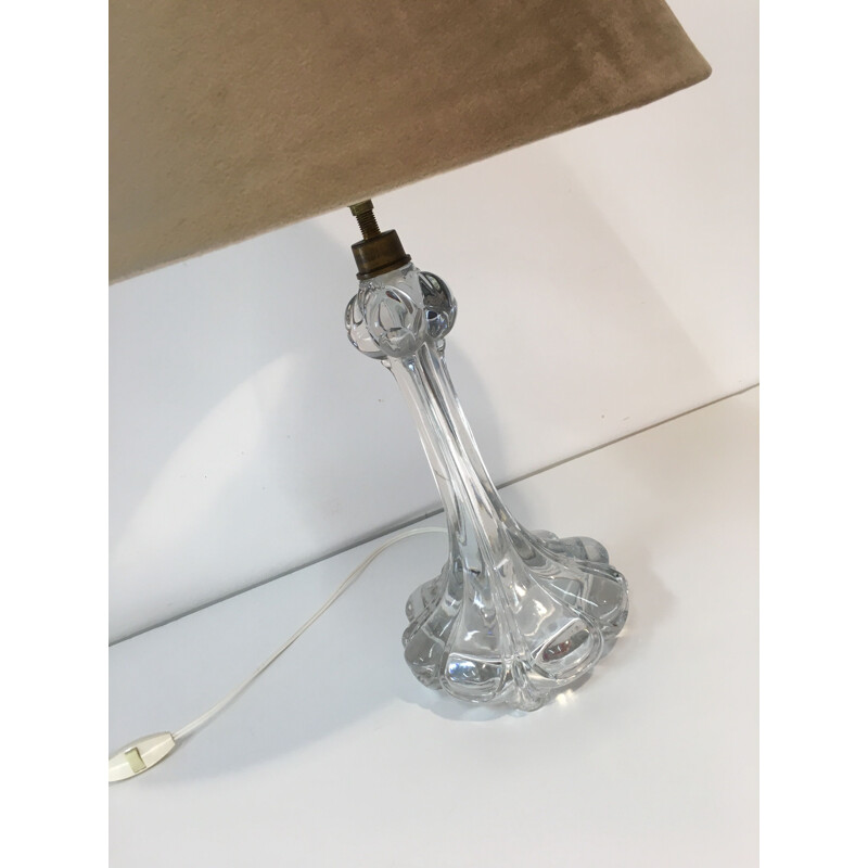 Vintage Crystal Lamp engraved by Baccarat