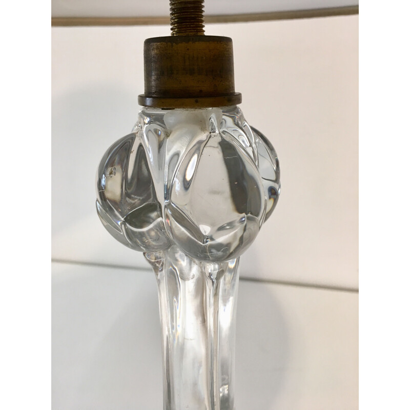 Vintage Crystal Lamp engraved by Baccarat
