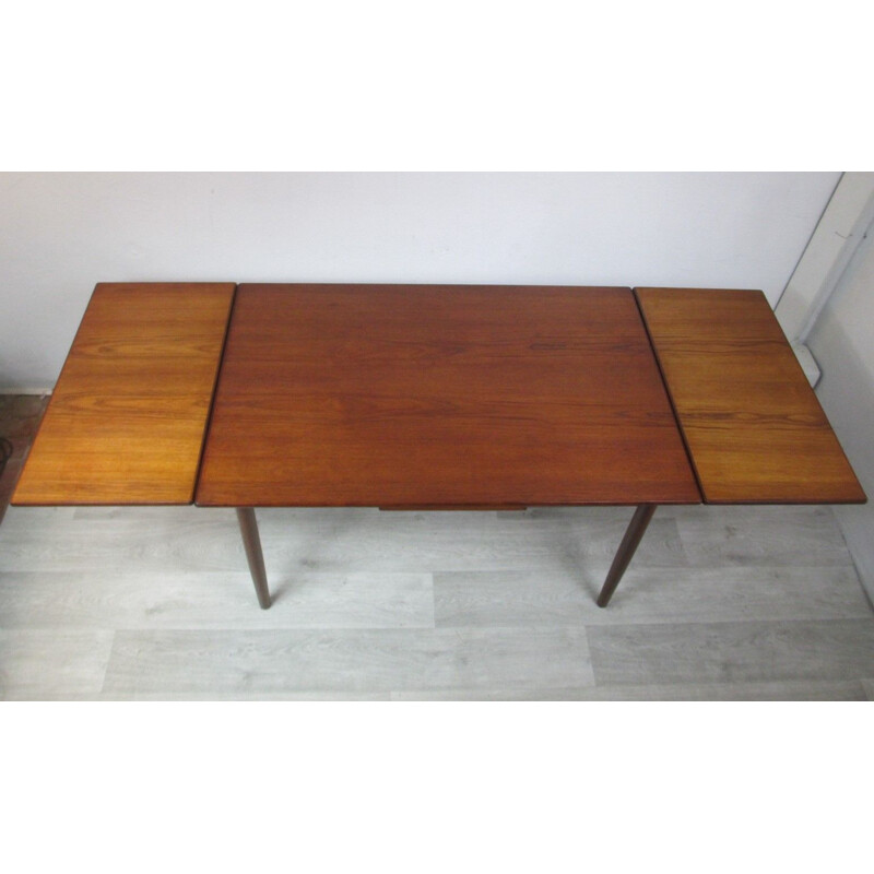 Table à repas extensible vintage en teck, 1970