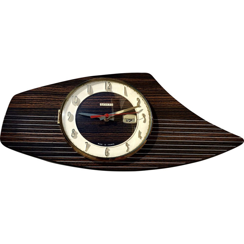 Vintage wooden wall clock, 1960s