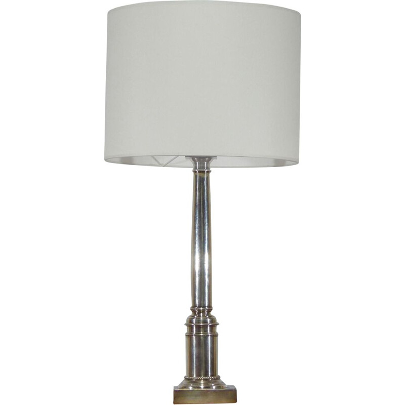 Vintage silver table lamp, England, 1930s