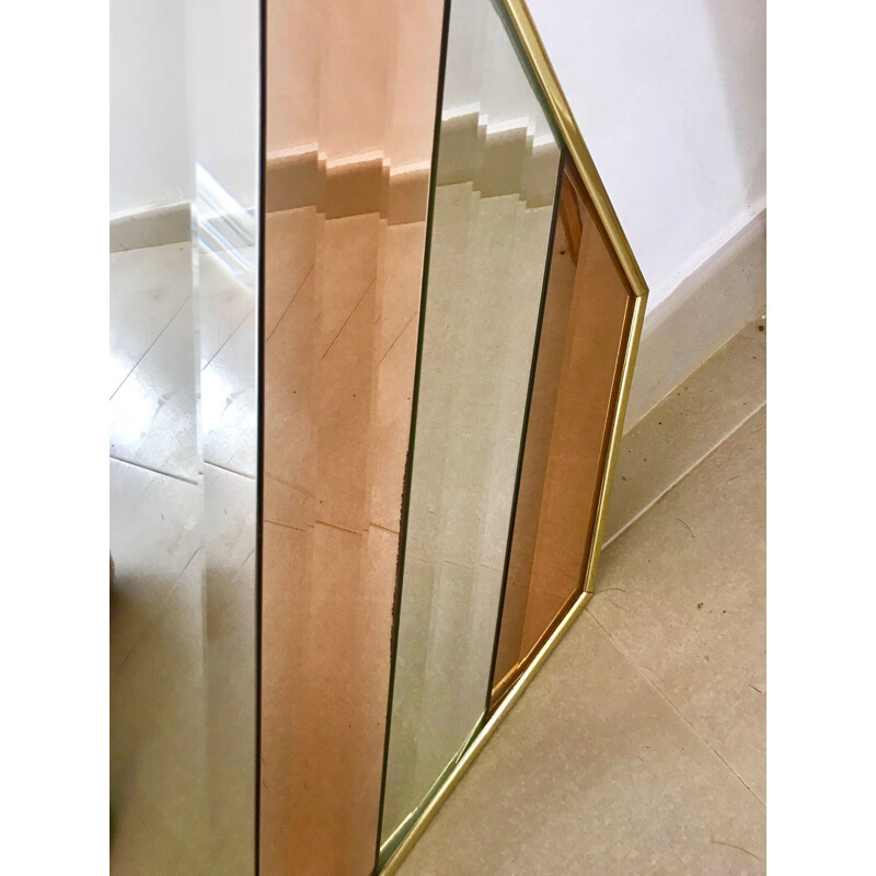 Vintage Bicolor Mirror by Romeo Rega, Italy 1970