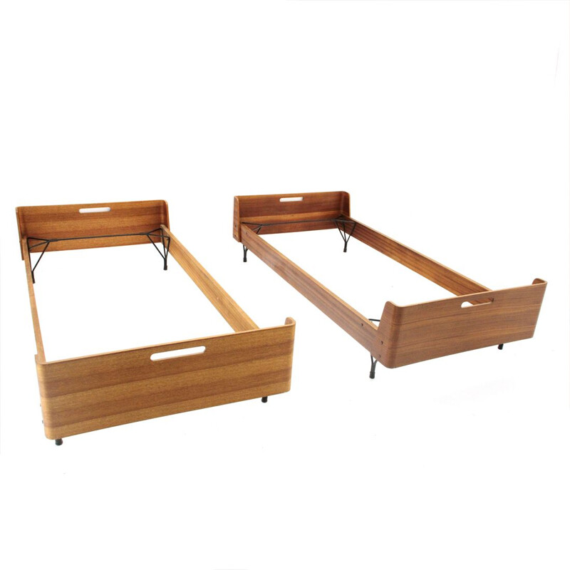 Vintage Pair of beds by Gastone Rinaldi for Rima, 1950s