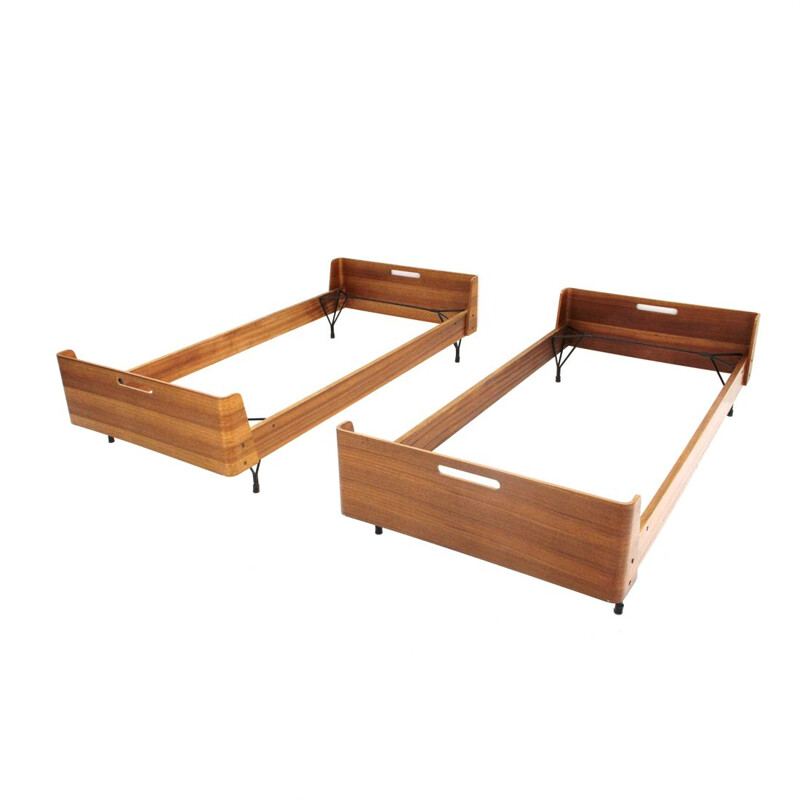 Vintage Pair of beds by Gastone Rinaldi for Rima, 1950s