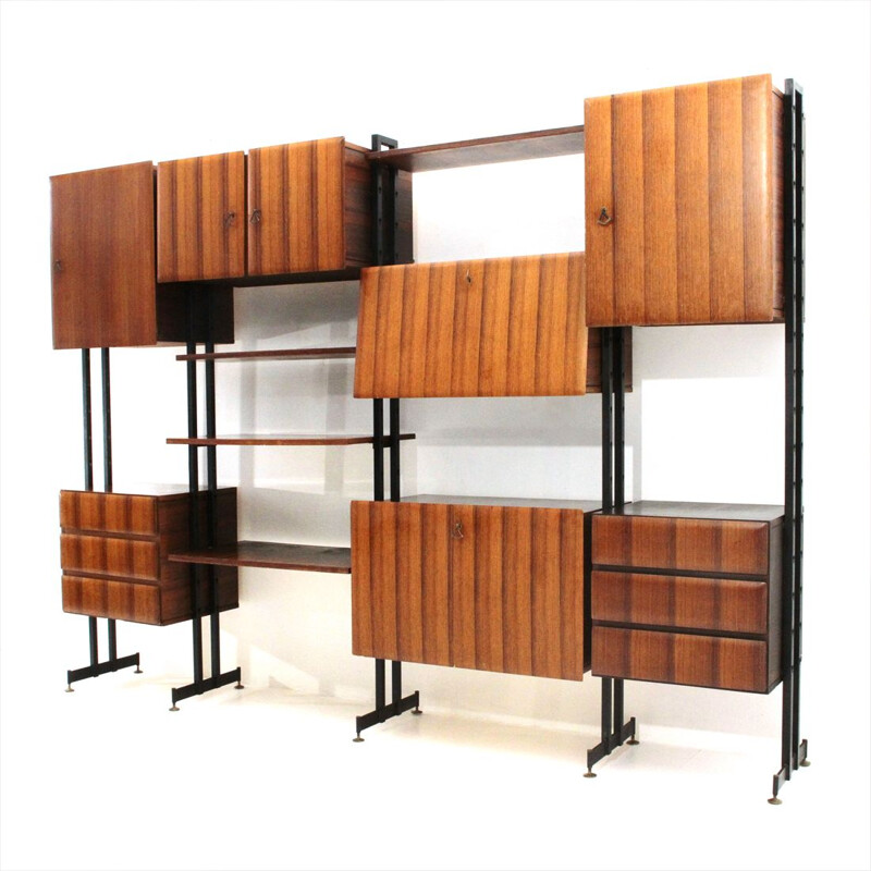 Vintage italian wall bookcase, 1960s