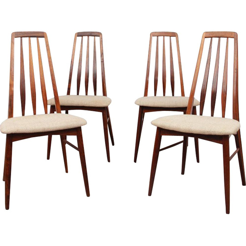 Suite de 4 chaises vintage en palissandre par Niels Koefoed pour Koefoeds Mobelfabrik, 1960