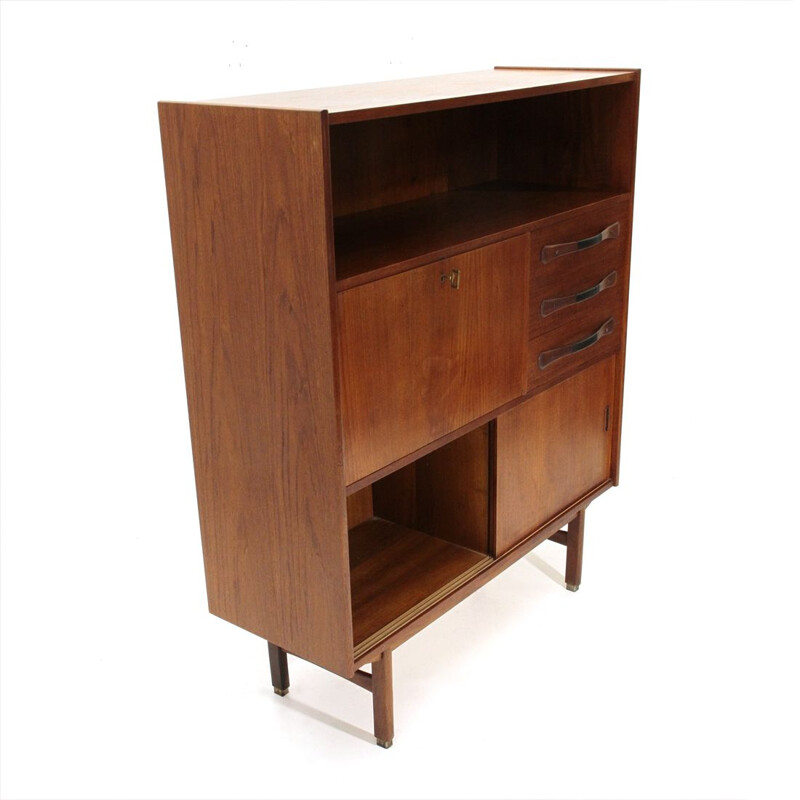 Vintage Italian teak highboard, 1950s