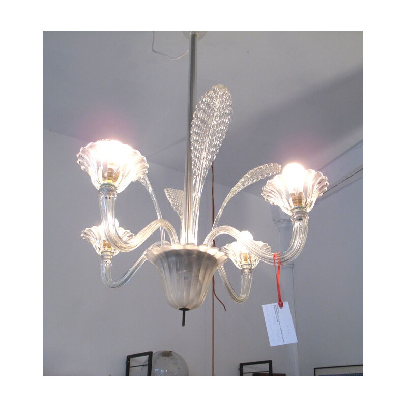 Vintage Murano glass chandelier, 1950s