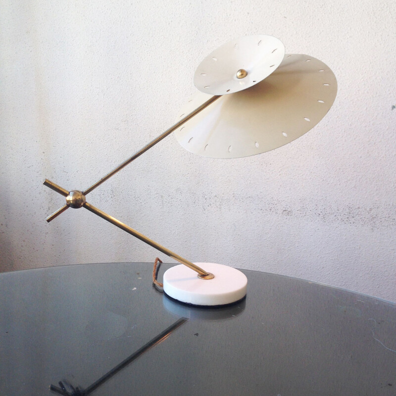 Lampada vintage in ottone di Stilux, Milano 1950