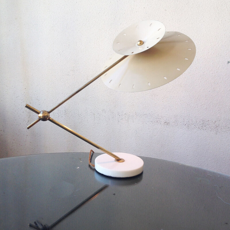Vintage brass lamp by Stilux, Milan 1950