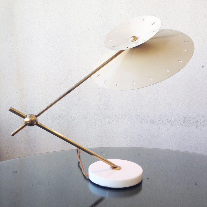 Vintage brass lamp by Stilux, Milan 1950