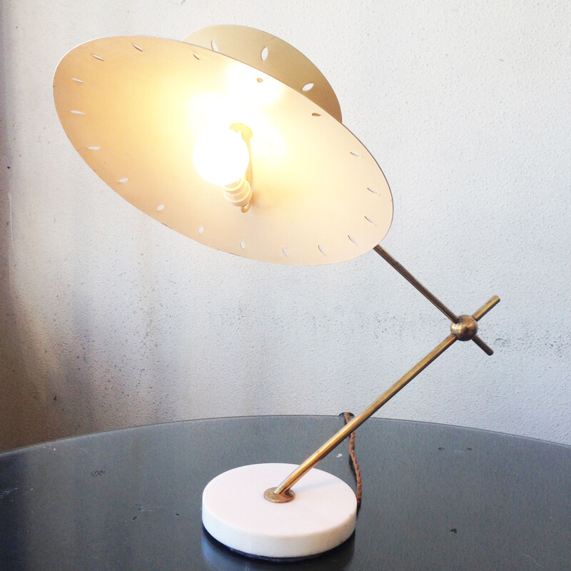 Vintage brass lamp by Stilux, Milan 1950