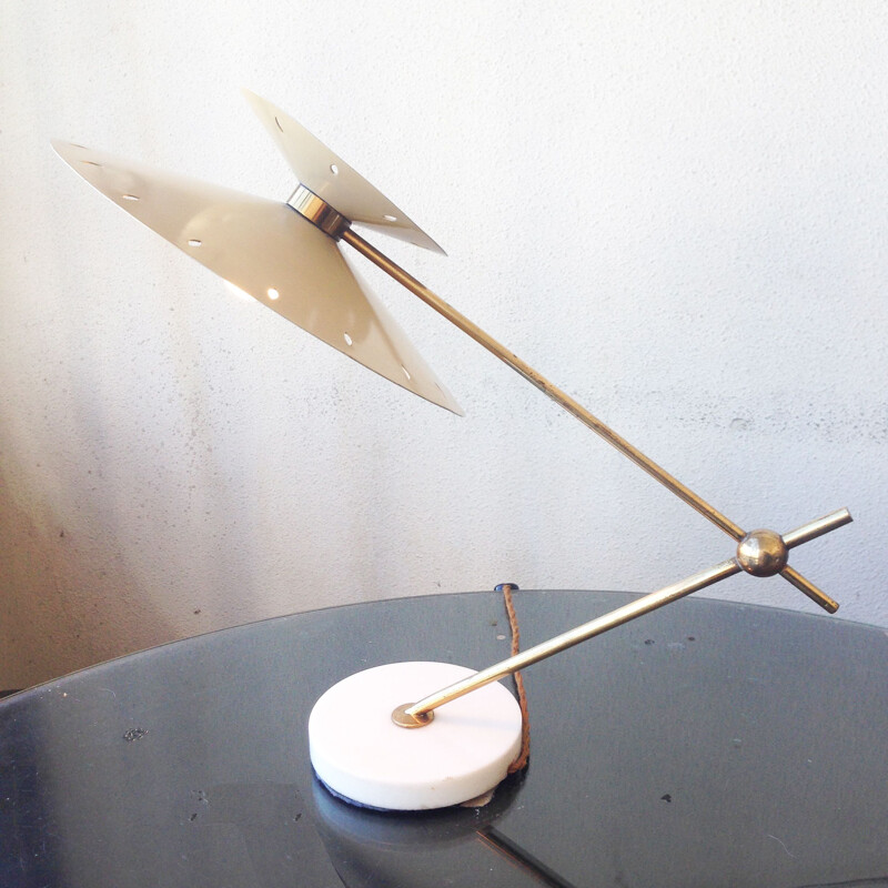 Vintage brass lamp by Stilux, Milan 1950