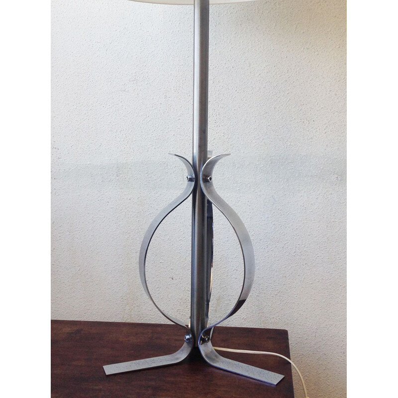 Vintage XXL floor lamp in stainless steel, 1970