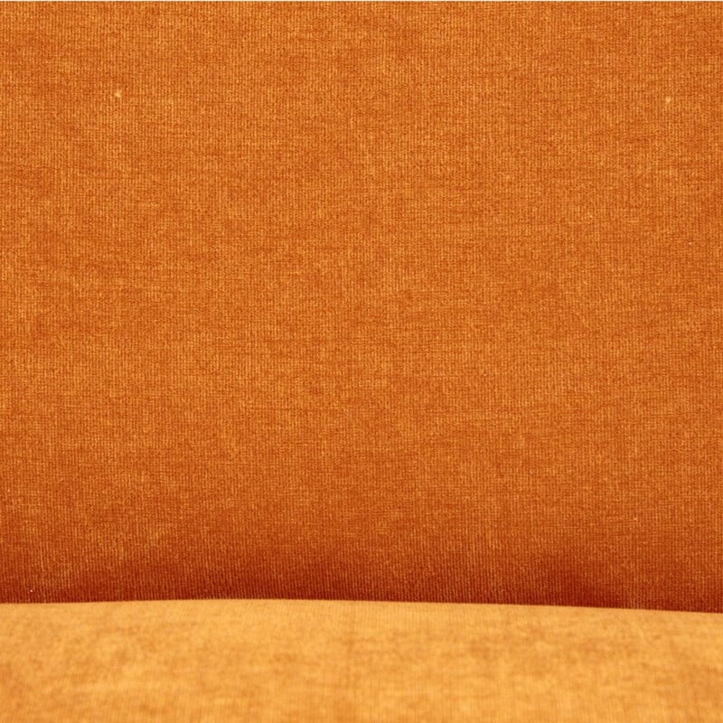 Vintage orange velvet 3-seater Italian sofa, 1960