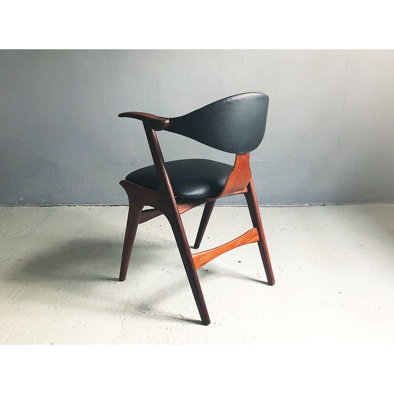 Vintage cow horn chair by Louis van Teeffelen for AWA factory, 1950s