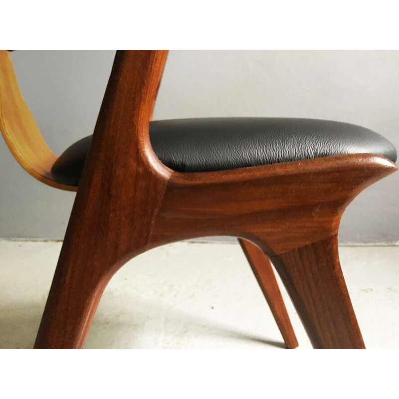 Vintage cow horn chair by Louis van Teeffelen for AWA factory, 1950s