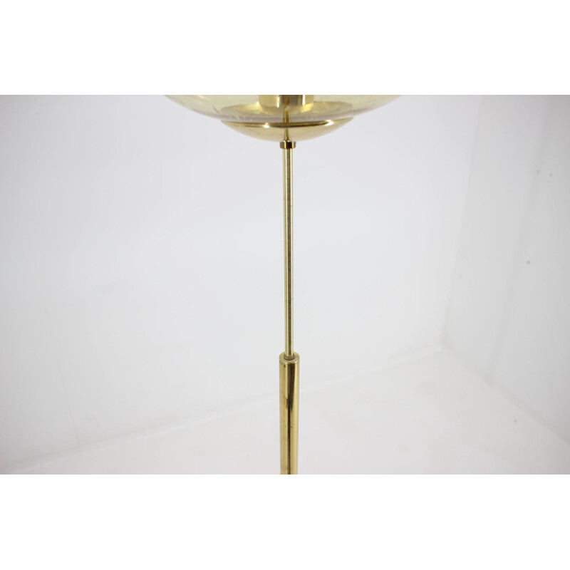 Vintage "Preciosa" gold floor lamp, Czechoslovakia, 1970s