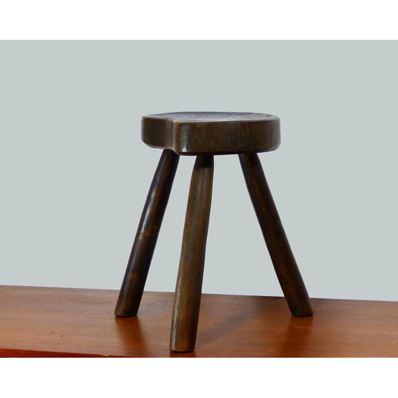 Tabouret tripode vintage en bois, 1960 