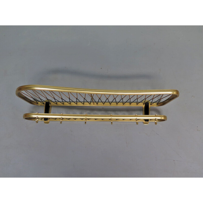 Vintage organic shape golden aluminium coat rack