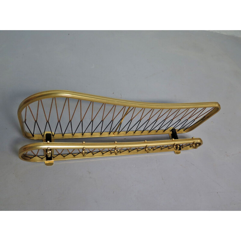 Vintage organic shape golden aluminium coat rack