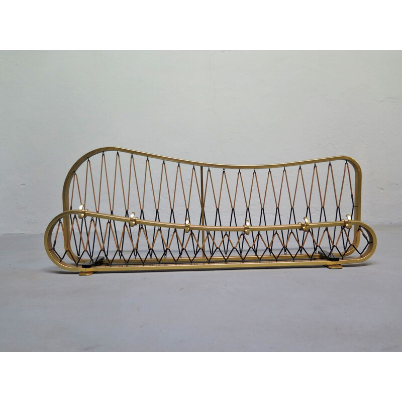 Vintage organic shape golden aluminium coat rack