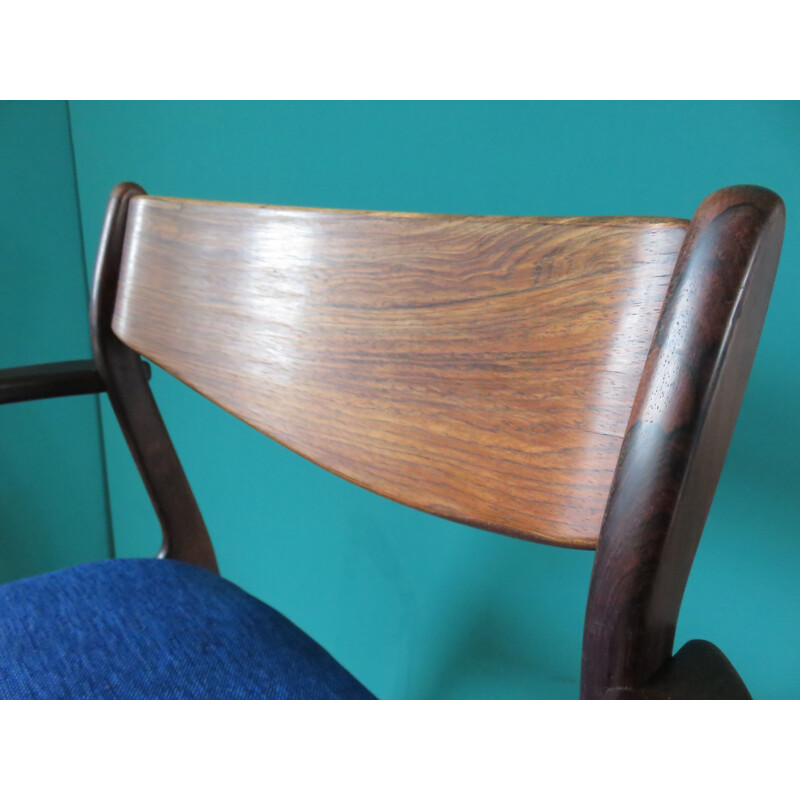 Vintage straight chair in rosewood Denmark 1960