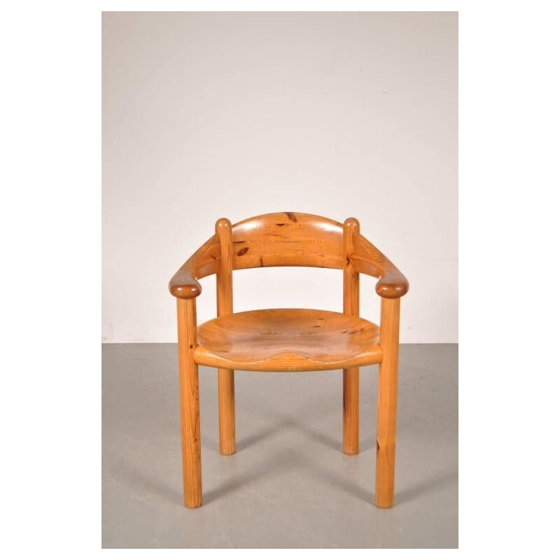 Ensemble de quatre chaises vintage en pin de Rainer Daumiller 1980