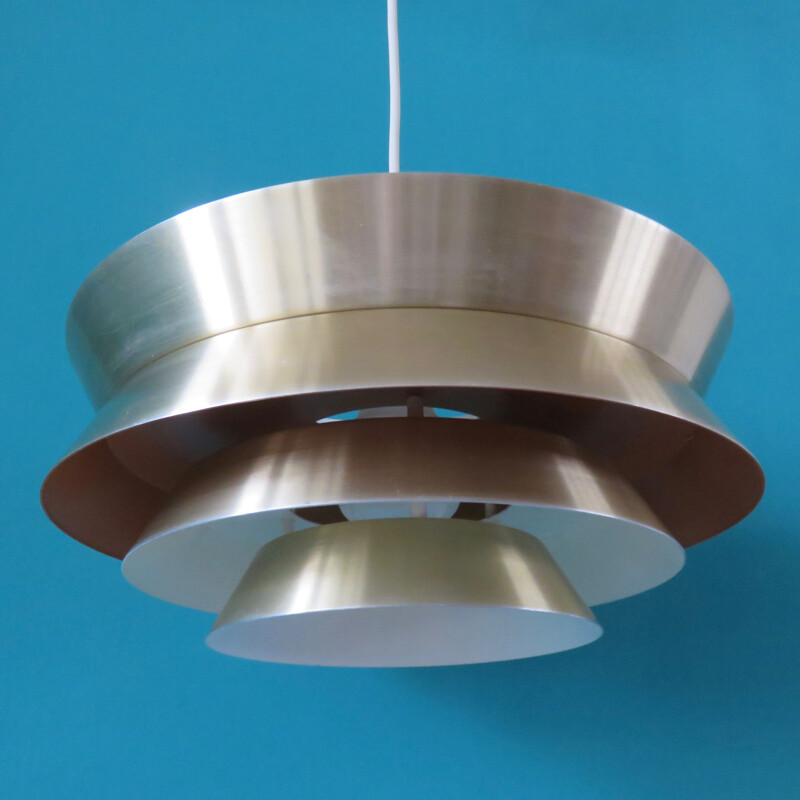 Vintage aluminum pendant lamp by Carl Thore, Sweden 1960