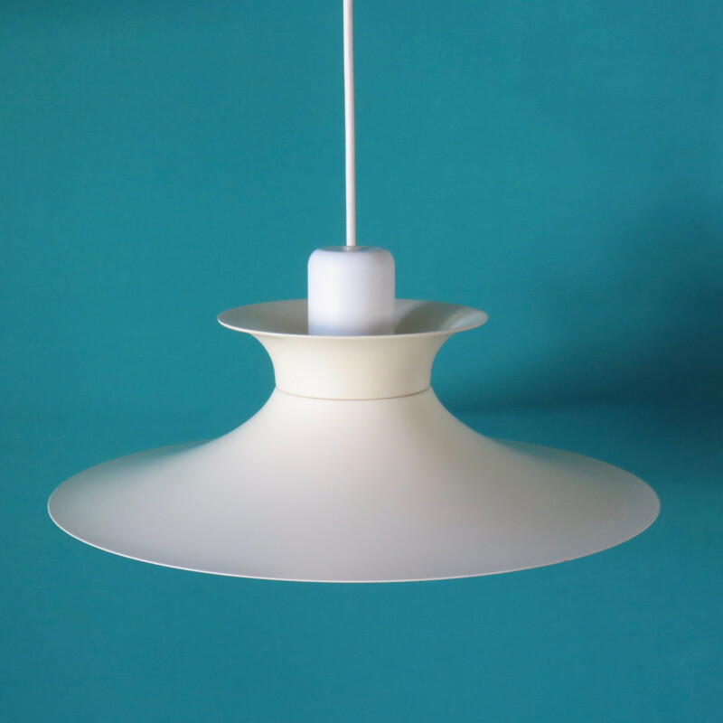 Vintage white corolla hanging lamp Denmark 1970