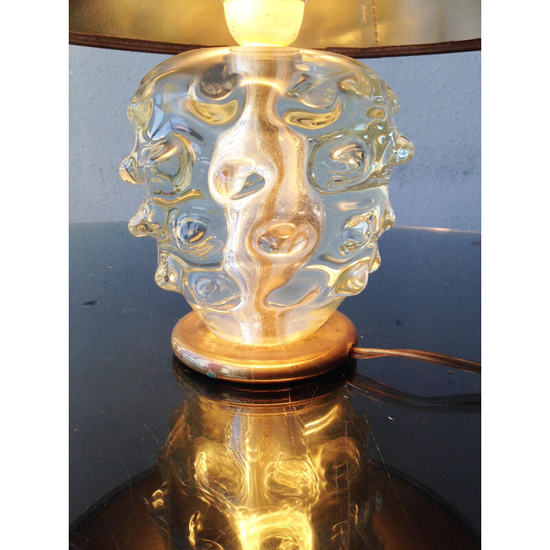 Lampe vintage cactus en verre souffle de Murano 1960