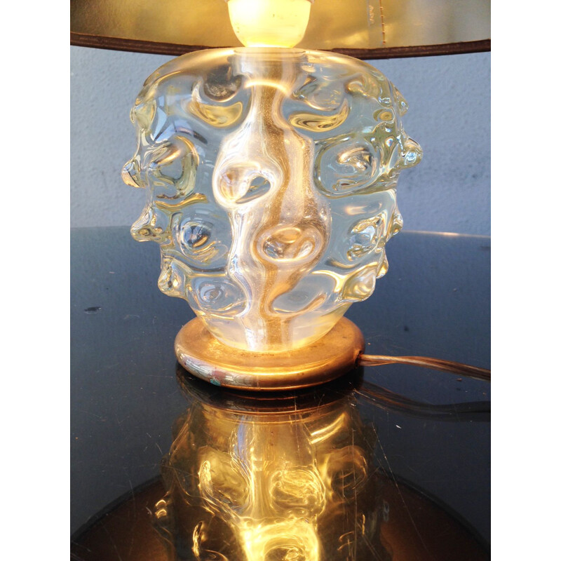 Vintage blown Murano glass cactus lamp 1960