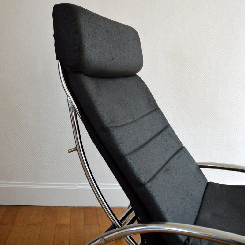 Fauteuil long à bascule vintage 1970