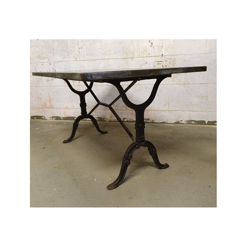 Vintage bistro table in cast iron metal 1940