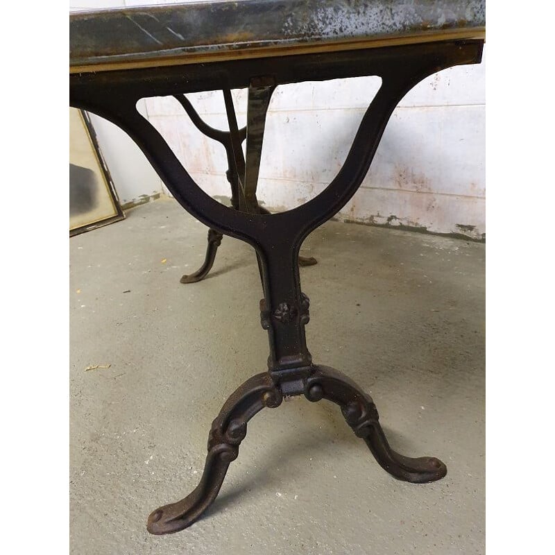 Vintage bistro table in cast iron metal 1940