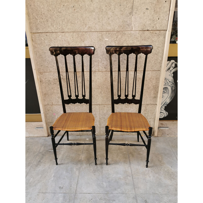 Ensemble de 2 chaises vintage Chiavari Midcentury 1950