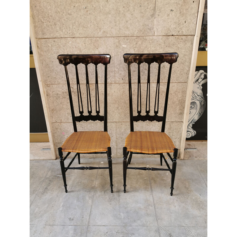 Set of 2 vintage chairs Chiavari Midcentury 1950