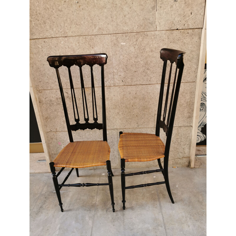 Ensemble de 2 chaises vintage Chiavari Midcentury 1950