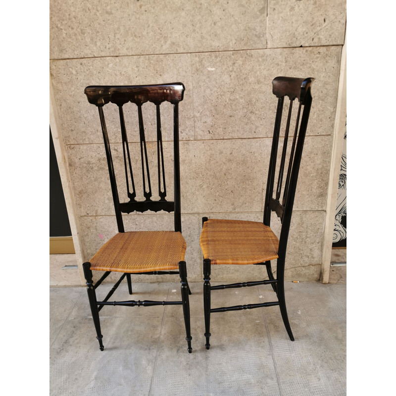 Ensemble de 2 chaises vintage Chiavari Midcentury 1950