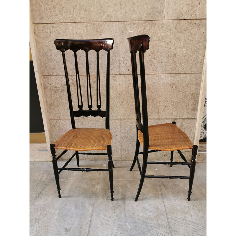 Ensemble de 2 chaises vintage Chiavari Midcentury 1950