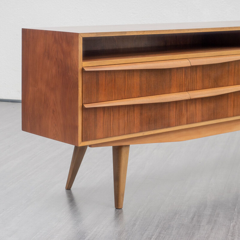 Vintage large sideboard walnut, restored 1950