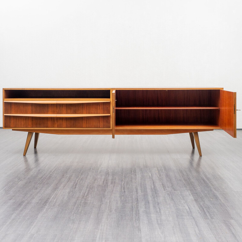 Vintage large sideboard walnut, restored 1950