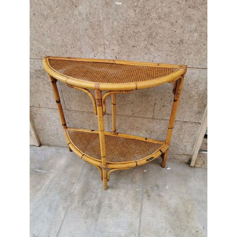 Vintage console in Bamboo and Rattan 1960