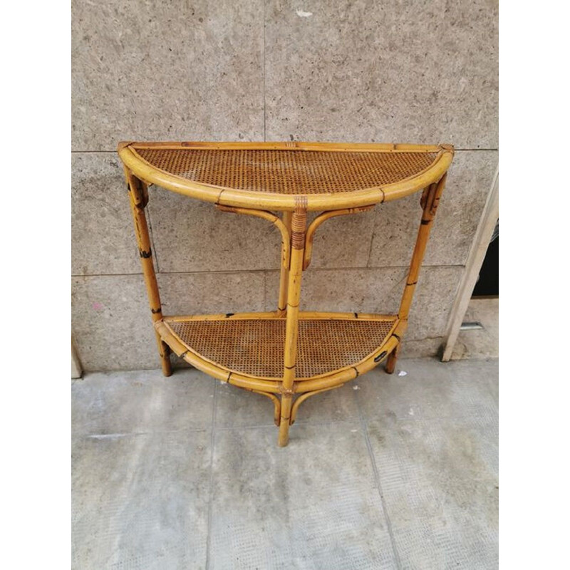 Vintage console in Bamboo and Rattan 1960