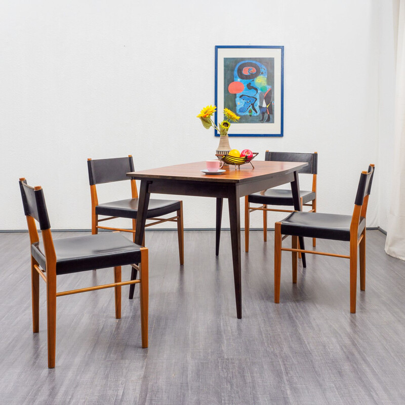 Table à manger en palissandre vintage, restaurée en 1960