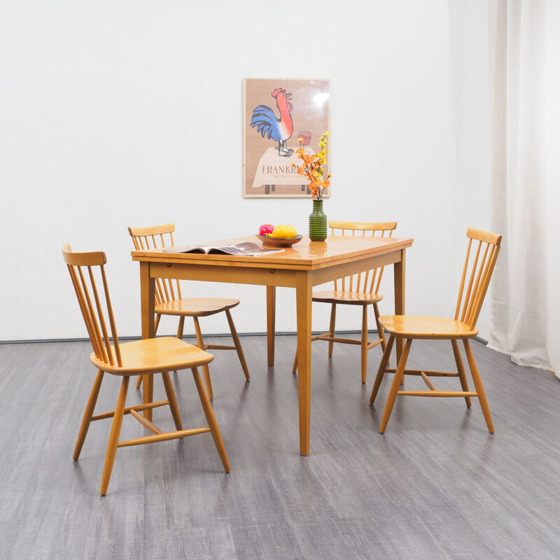 Set of four vintage dining chairs, Hagafors Sweden 1950