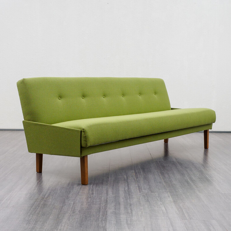 Vintage sofa fold-out daybed, professionally reupholstered 1960